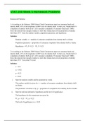 STAT 200 Week 5 Homework Problems / STAT200 Week 5 Homework Problems (V2): Questions & Answers (LATEST, 2020)(All Correct answers, Download to score A)