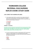 RASMUSSEN COLLEGE MATERNAL CHILD NURSING NUR 2513 EXAM 3 STUDY GUIDE