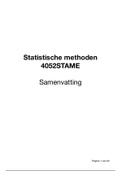 Samenvatting - Statistische Methoden (STM, 4052STAME) - MST