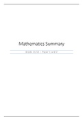 Matric Mathematics Summary - Exam Prep