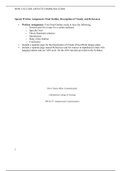 Speech Written Assignment: Final Outline, Description of Visuals, and References