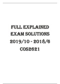 AWESOME COS2621 BUNDLE! 4 Exam solutions (2018-2019) & Detailed Summary