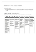 2020 Data Science & Society Final Exam Preparation