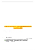 NURS 6521/NURS-6521C-Advanced Pharmacology Final Exam Winter 2020  Final Exam – Week 11[GRADED A]
