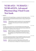 NURS 6521 / NURS6521 / NURS-6521N, Advanced Pharmacology Exam Test bank (Questions and Answers) (100% Correct Answers)