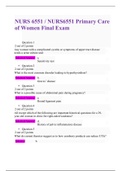 NURS 6551 / NURS6551 Primary Care of Women Final Exam | LATEST,2020 | Already graded A