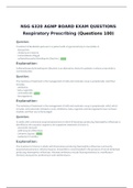 NSG 6320 AGNP BOARD EXAM QUESTIONS Respiratory Prescribing (Questions 100) 2020-Completed A