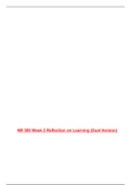 NR 500 Week 2 Reflection on Learning (Dual Version){GRADED A}