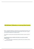 NR 500 Week 3 Reflection on Learning (Dual Version){GRADED A}