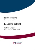 Samenvatting Belgische Politiek 2019-2020