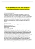 NR 500 Week 6 Assignment: Area of Interest – Breast Cancer Education Among Ethnicities{GRADED A}