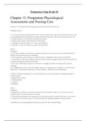 Postpartum Physiological Assessments and Nursing Care Questions and Answers (latest Update), 100% Correct, Download to Score A