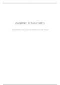 SUS1501 Assignment 07 Sustainability