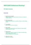 NUR 2349 / NUR2349: Professional Nursing I / PN 1 Week 6 - Immunity Study Guide (2020 / 2021) Rasmussen