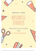 Business Studies: The Lorax movie task
