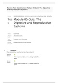 G150 PHA1500-Module 05 Quiz |The Digestive and Reproductive Systems |100-G150PHA1500 Section 11 Structure and Function of the Human Body| Verified document to secure A+ grade |Rasmussen college