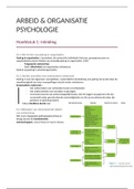 Uitgebreide samenvatting met afbeeldingen "Arbeid & Organisatie psychologie " H1, 3, 6, 7, 9, 10, 12, 13, 15 en 16