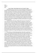 Article Critique of “Serious Mental Health Needs Seen Growing at Colleges.” The New York Times, The New York Times, 19 Dec. 2010, www.nytimes.com/2010/12/20/health/20campus.html?_r=3&ref=tripgabriel. 