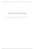 SUS1501 Assignment 2 Do the right thing