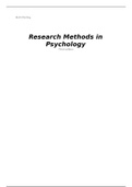 Samenvatting van Research Methods in Psychology (Engels) / Summary of Research Methods in Psychology (English)