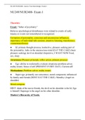 NUR 2488 Exam 1 Concept Guide NUR2488 Exam 1 Study Guide&vert;Mental Health Nursing&vert;latest 2020&vert;Rasmussen College&vert;Verified document to secure grade A&plus;