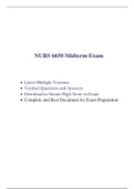 NURS 6650 Midterm Exam (3 Versions, 225 Q & A, 2020)/ NURS 6650N Midterm Exam / NURS6650 Midterm Exam (100% Correct Answers)