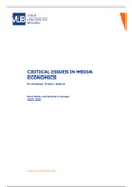 Critical Issues in Media Economics