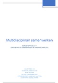 Beroepsproduct 1 Multidisciplinair Samenwerken- OWE9/10 Samenwerken in Vakmanschap