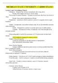 MICHIGAN STATE UNIVERSITY CARDIO EXAM 1 / MICHIGAN STATE UNIVERSITY CARDIO EXAM 1:(COMPLETE ANSWERS -100% VERIFIED) |LATEST