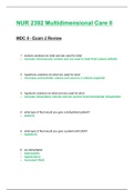 NUR 2392 / NUR2392: Multidimensional Care II / MDC 2 Exam 2 Review (Latest 2024 / 2025) Rasmussen