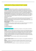 Primary Care of Adults Across the Lifespan FINAL EXAM STUDY GUIDE