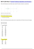 MATH 225N Week 3 Central Tendency Questions and Answers and  Discussion, Central Tendency and Variation