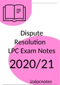 2022/3 - LPC NOTES (University of Law) - DISPUTE RESOLUTION  - DISTINCTION GRADE