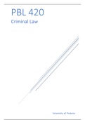 PBL 420 - Criminal law - Complete exam notes 