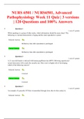 NURS 6501 / NURS6501, Advanced Pathophysiology Week 11 Quiz | 3 versions | 120 Questions and 100% Correct Answers