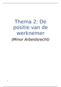 Volledige samenvatting Thema 2&colon; De positie van de werknemer &lpar;minor arbeidsrecht&rpar;