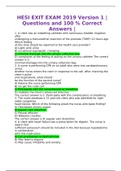 HESI EXIT EXAM 2019 Version 1 | Questions and 100 % Correct Answers 