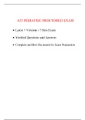 ATI Pediatric Proctored Exam 2020 (7 Latest Versions) / Pediatric ATI Proctored Exam 2020 (Complete and Updated Guide, 100% Correct Answers)