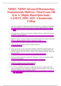 NR565 / NR565 Advanced Pharmacology Fundamentals Midterm / Final Exam| Questions and Answers | Highly Rated Quiz bank | LATEST, 2020 / 2021 | Chamberlain College