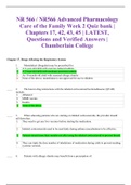 NR 566 / NR566 Advanced Pharmacology Care of the Family Week 2 Quiz bank | Chapters 17, 42, 43, 45 | LATEST, Questions and Verified Answers | Chamberlain College