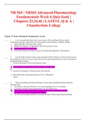 NR 565 / NR565 Advanced Pharmacology Fundamentals Week 6 Quiz bank | Chapters 23,24,46 | LATEST, Q & A | Chamberlain College