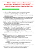 NR 565 / NR565 Advanced Pharmacology Fundamentals Week 1 Study Guide| Chapters 2,7,8 | 2020/2021| Complete Guide |Chamberlain College