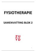 Samenvatting Blok 2 Fysiotherapie Hogeschool Zuyd