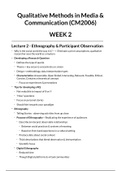 Qualitative Methods in Media & Communication Week 2 Summary