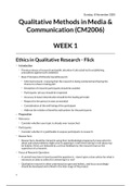 Qualitative Methods in Media and Communication Complete Course Summary (Week 1-8)