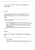 NURS 6560 MIDTERM EXAM &ndash; QUESTION AND ANSWERS &lpar;100&percnt;&rpar;