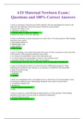 ATI Maternal Newborn Exam &vert; Questions and 100&percnt; Correct Answers