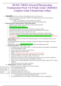 NR 565 / NR565 Advanced Pharmacology Fundamentals week 5/ Week 7 & 8 Study Guide | 2020/2021| Complete Guide |Chamberlain College