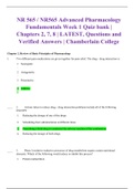 NR 565 / NR565 Advanced Pharmacology Fundamentals Week 1 Quiz bank | Chapters 2, 7, 8 | LATEST, Questions and Verified Answers | Chamberlain College