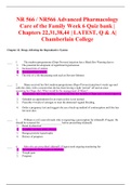 NR 566 / NR566 Advanced Pharmacology Care of the Family Week 6 Quiz bank |Chapters 22,31,38,44 | LATEST, Q & A| Chamberlain College